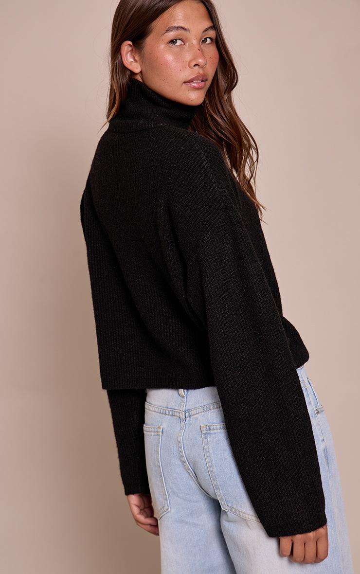 Pretty Little Thing Black Half Zip Soft Knit Sweater