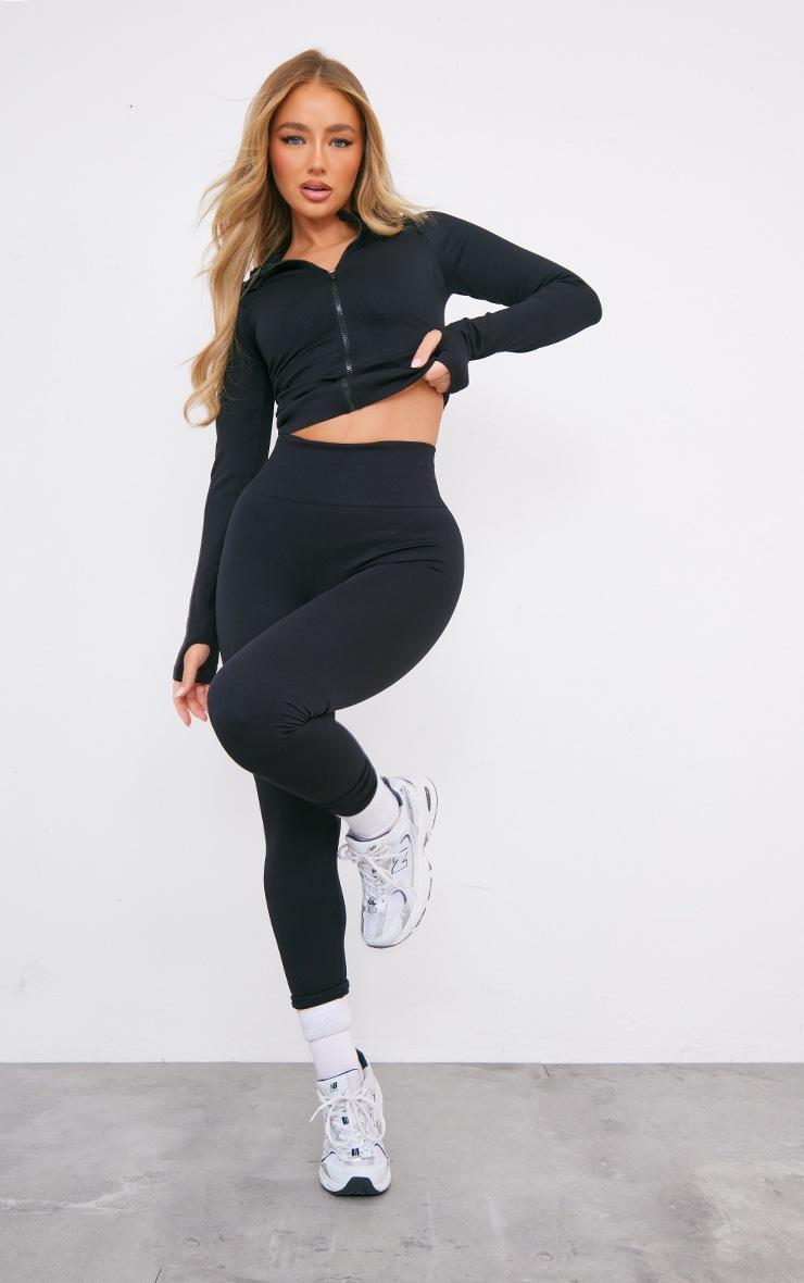 Pretty Little Thing Black High Waist Seamless Gym Leggings