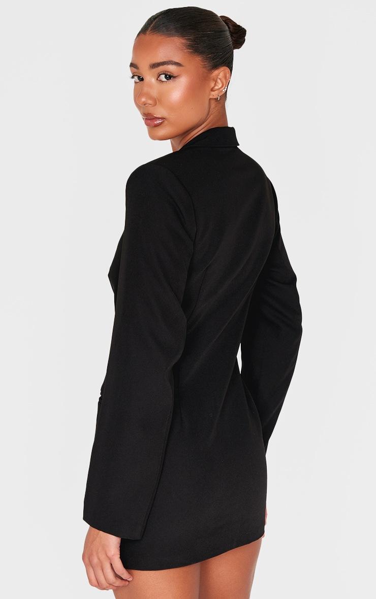 Pretty Little Thing Black Hook And Eye Detail Blazer Dress