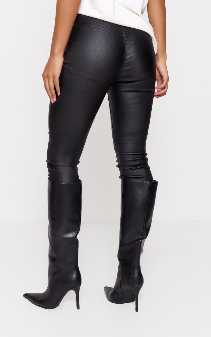 Pretty Little Thing Black Hourglass Coated Skinny Jeans
