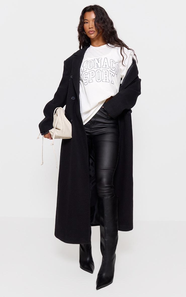 Pretty Little Thing Black Hourglass Coated Skinny Jeans