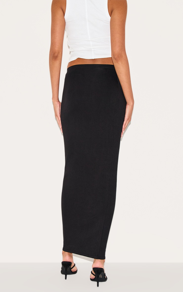 Pretty Little Thing Black Jersey Low Rise Maxi Skirt
