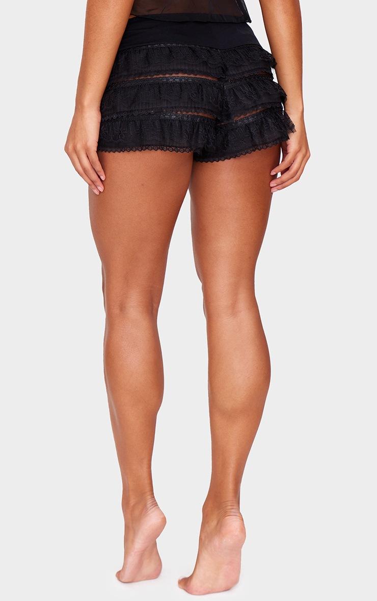 Pretty Little Thing Black Lace Frill Bloomer Panties Shorts