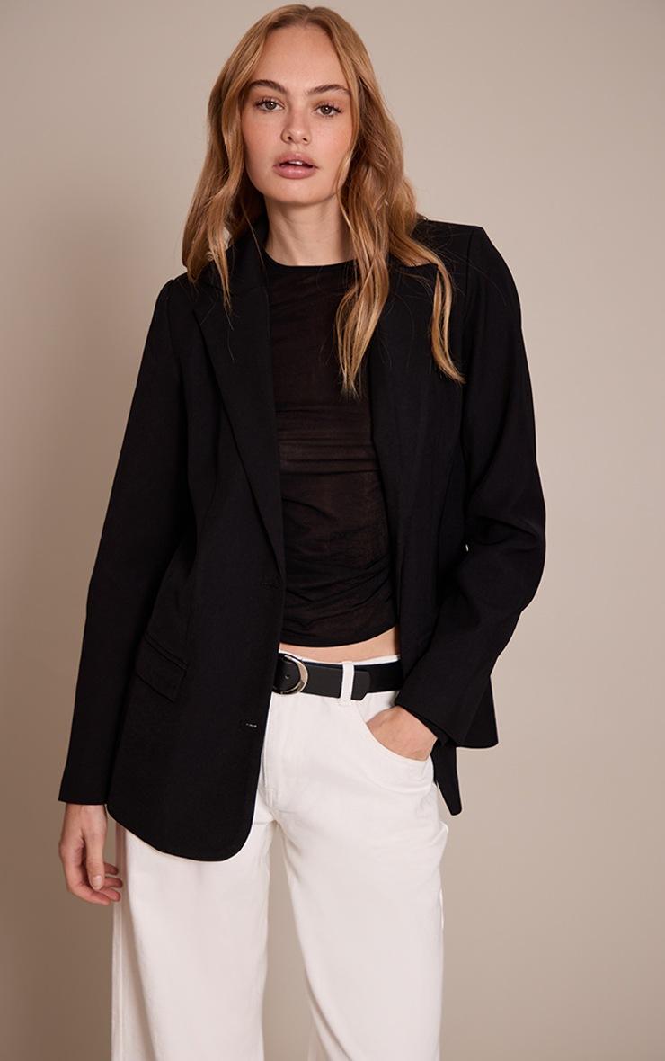 Pretty Little Thing Black Longline Oversized Blazer