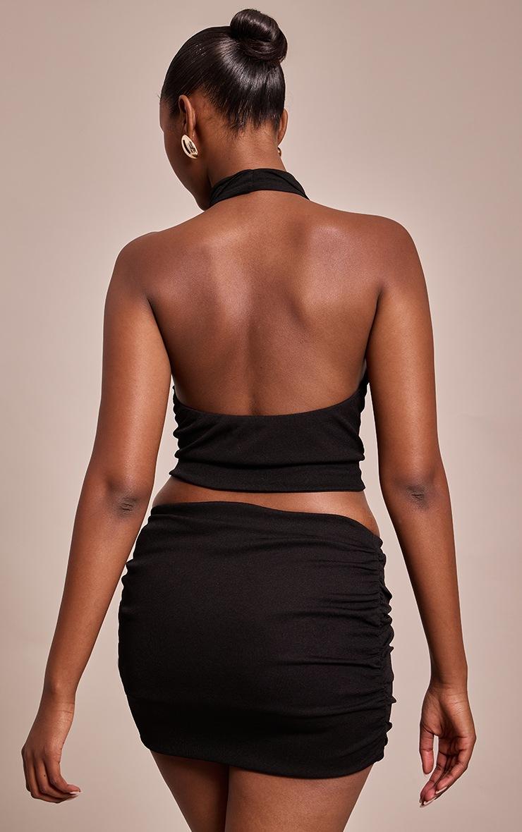 Pretty Little Thing Black Onion Skin Ruched Mini Skirt