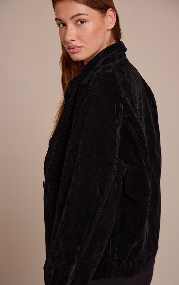 Pretty Little Thing Black Oversized Faux Suede Jacket