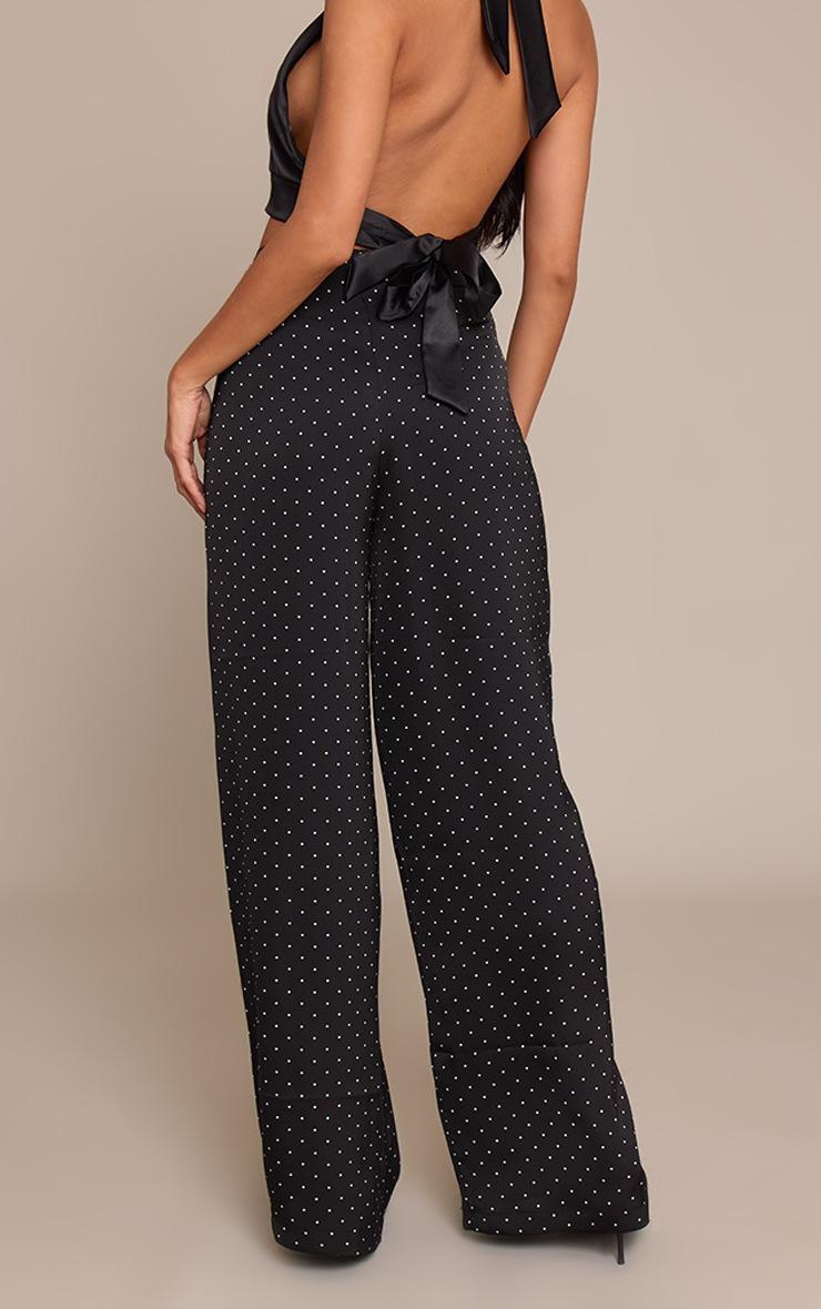 Pretty Little Thing Black Polka Dot Straight Leg Pants