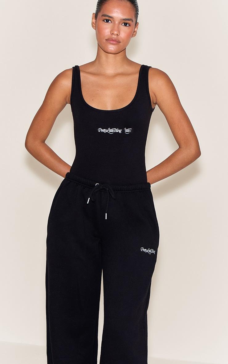 Pretty Little Thing Black Prettylittlething Wide Leg Sweatpants