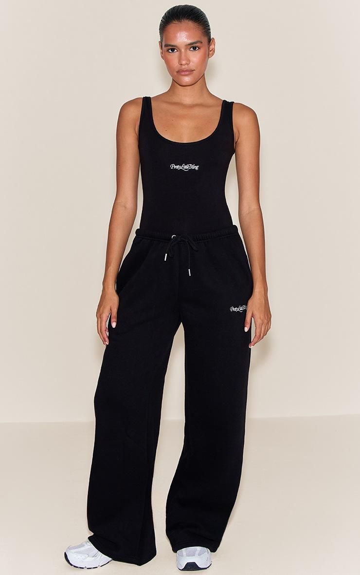 Pretty Little Thing Black Prettylittlething Wide Leg Sweatpants