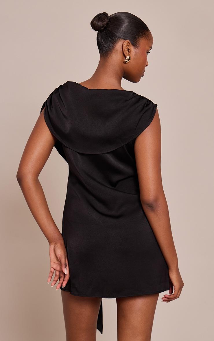 Pretty Little Thing Black Satin Knot Detail Mini Shift
