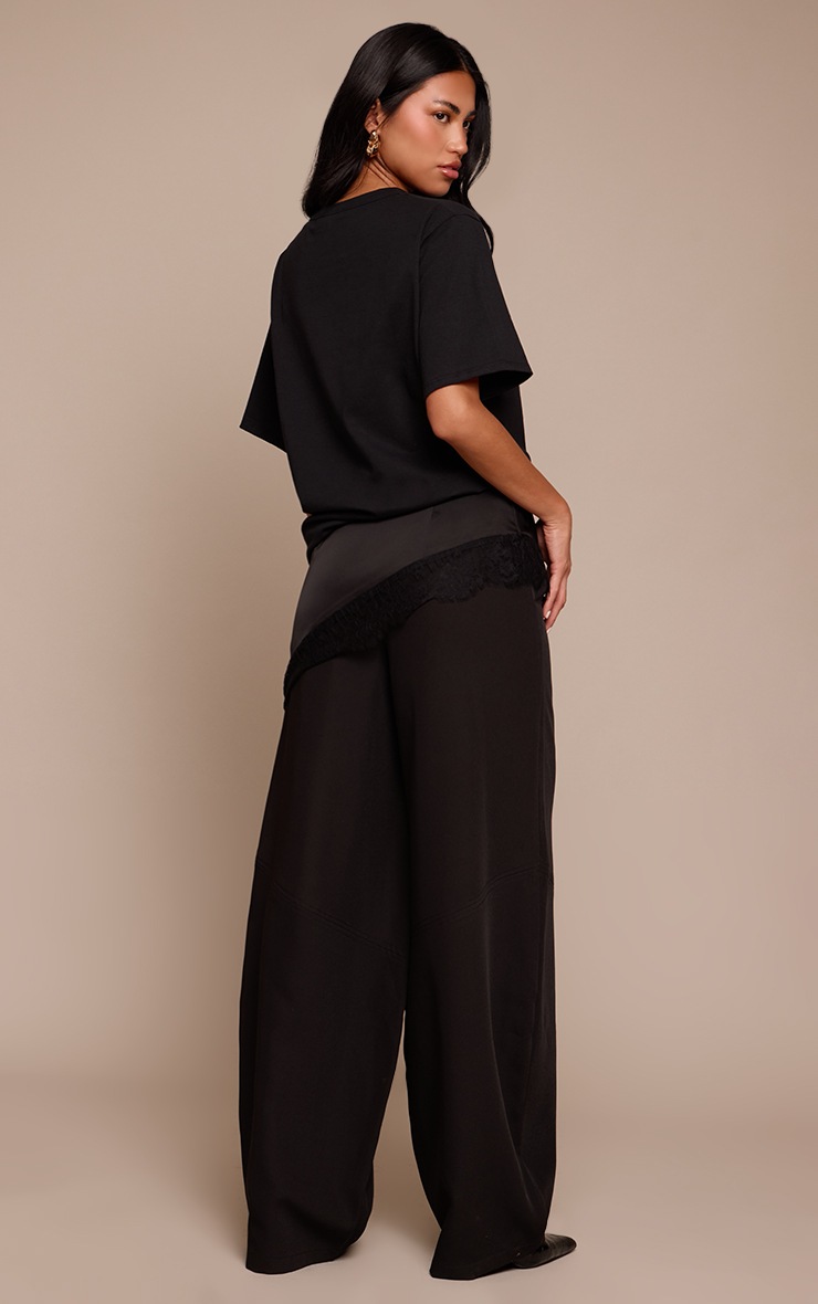 Pretty Little Thing Black Seam Detail Woven Balloon Pants