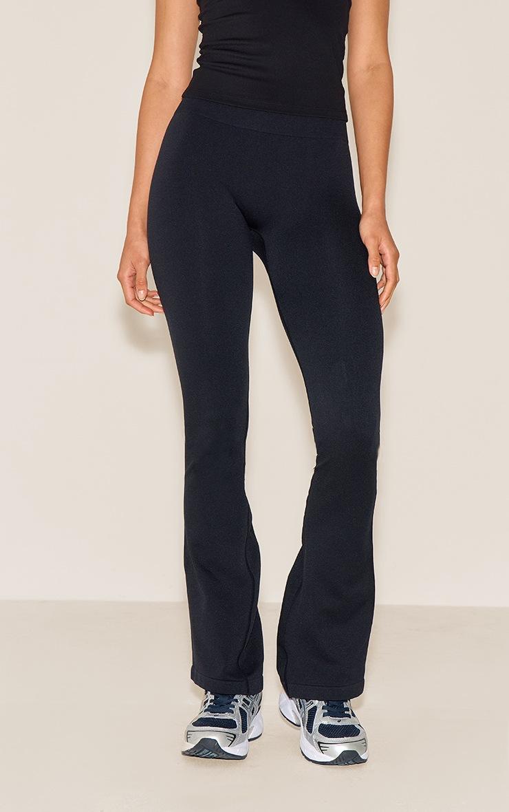 Pretty Little Thing Black Seamless High Waist Flare Yoga Pant