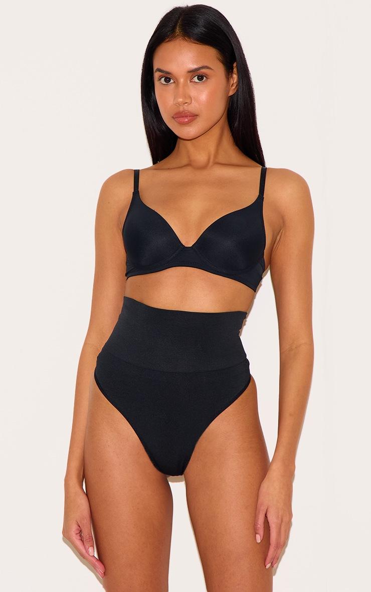 Pretty Little Thing Black Shapewear High Waisted Control Thong