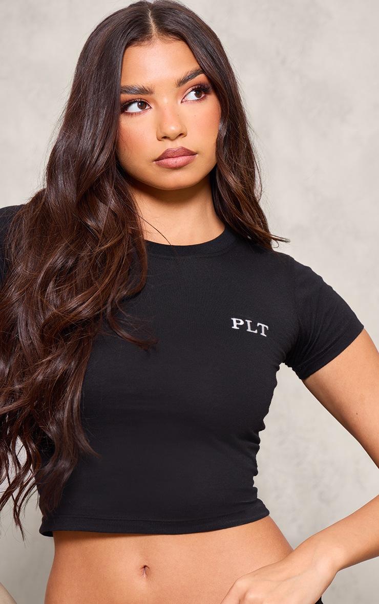 Pretty Little Thing Black Short Sleeve Fitted T-shirt