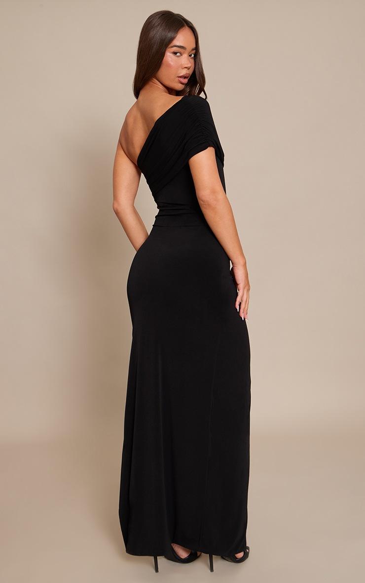 Pretty Little Thing Black Slinky Cut Out Maxi Dress