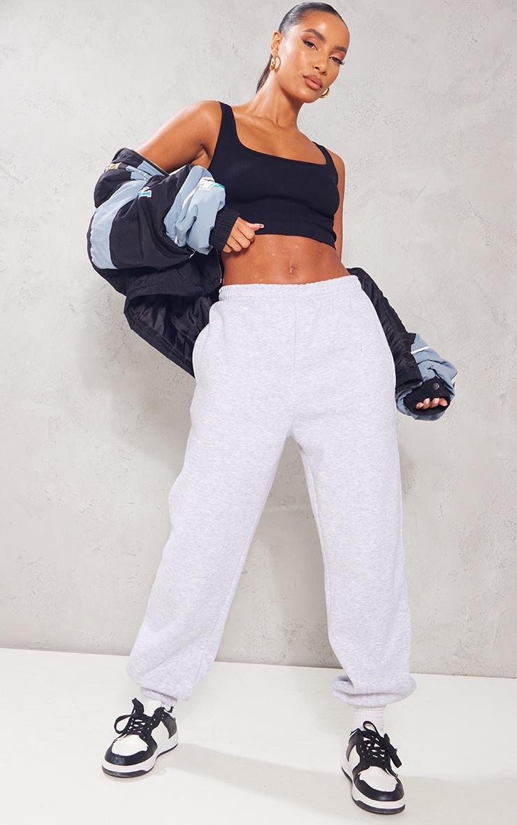 Pretty Little Thing Black Snatched Rib Sleeveless Crop Top