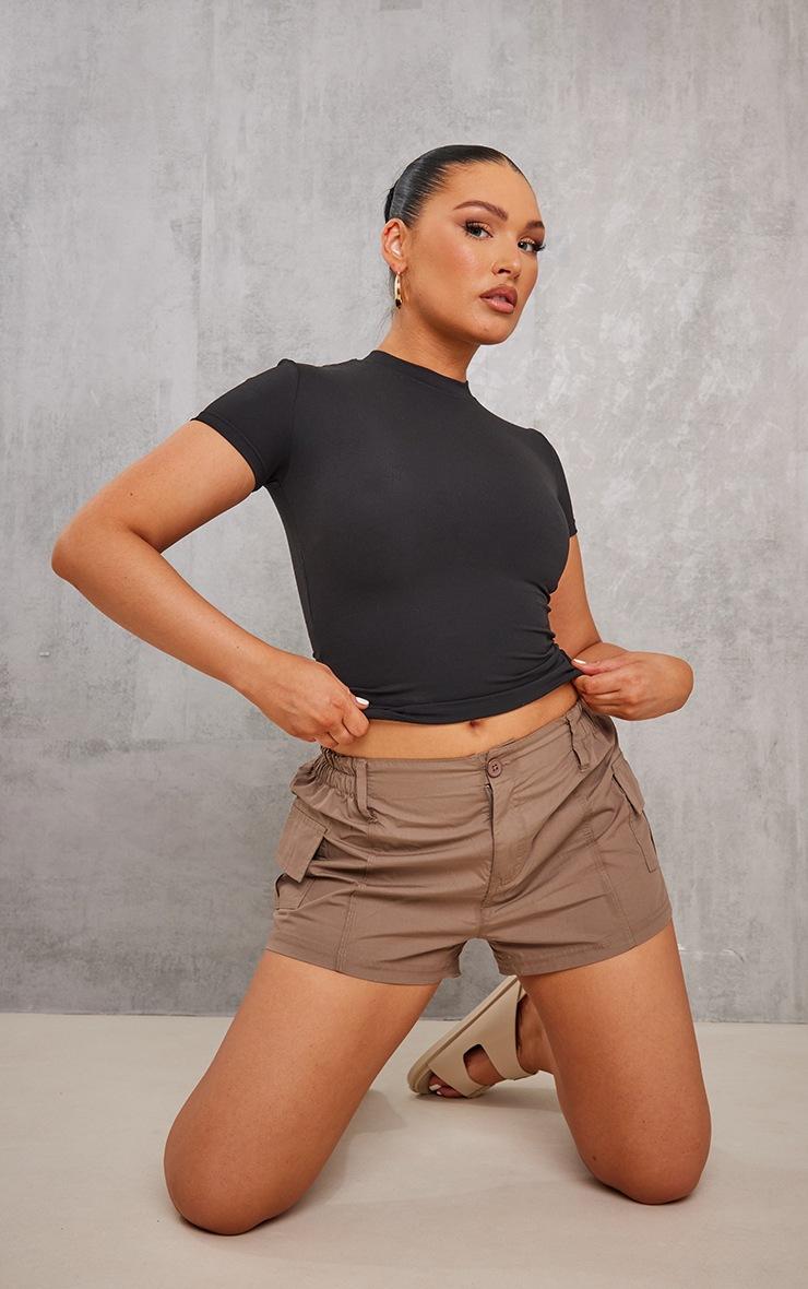 Pretty Little Thing Black Snatched Sculpt Short Sleeve T Shirt