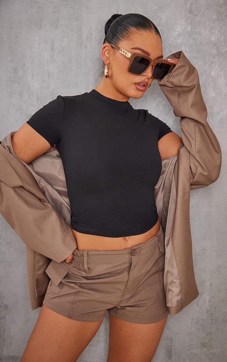 Pretty Little Thing Black Snatched Sculpt Short Sleeve T Shirt