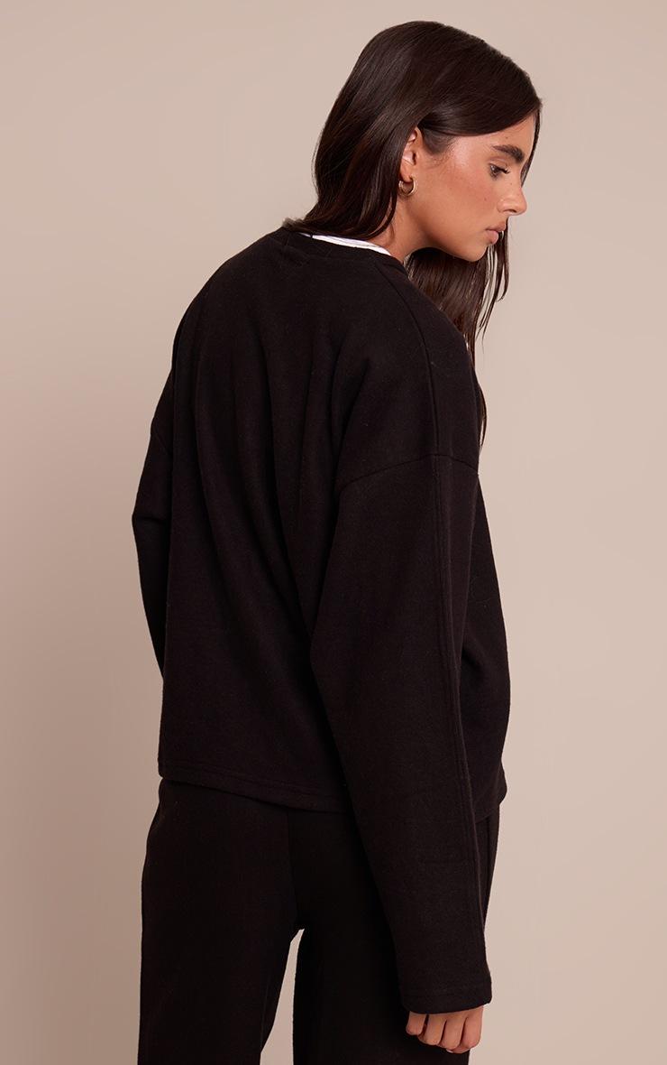 Pretty Little Thing Black Soft Cotton Zip Through Sweatshirt