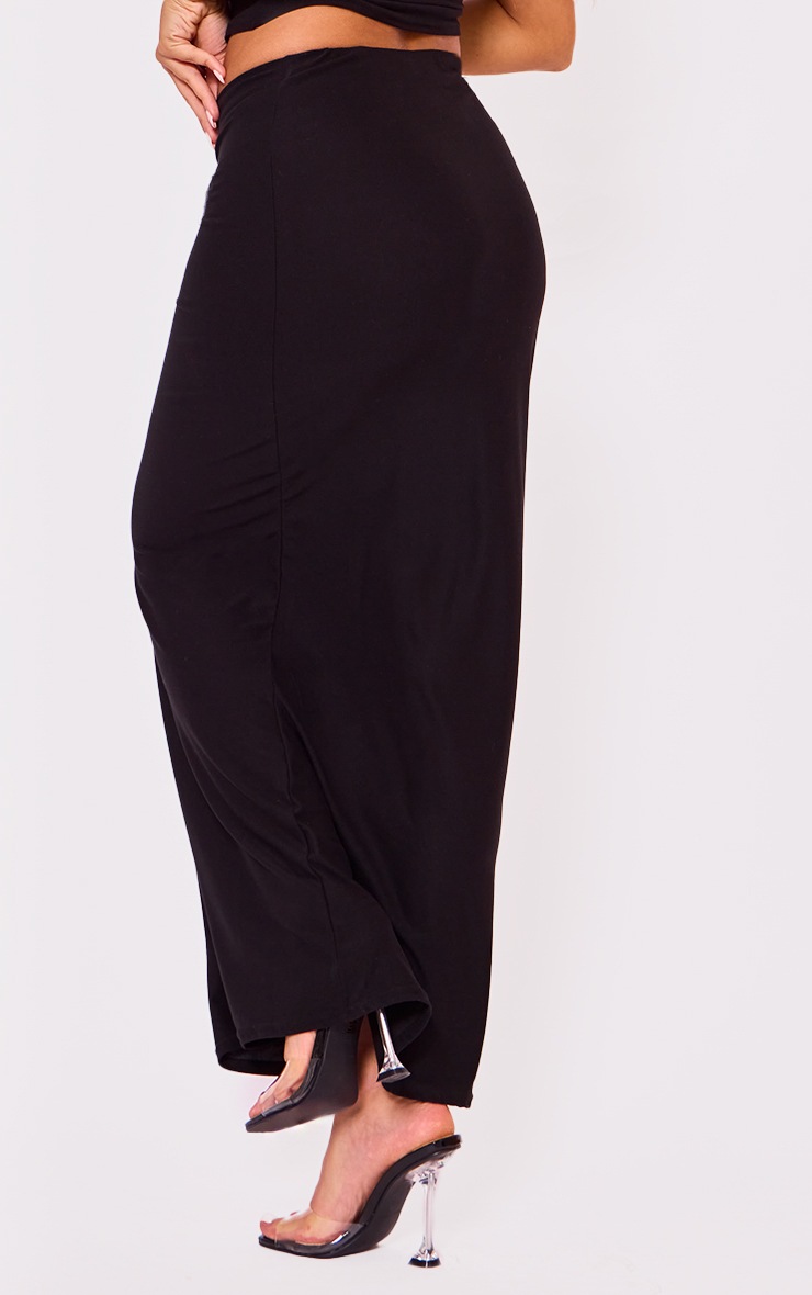 Pretty Little Thing Black Soft Touch Low Rise Maxi Skirt