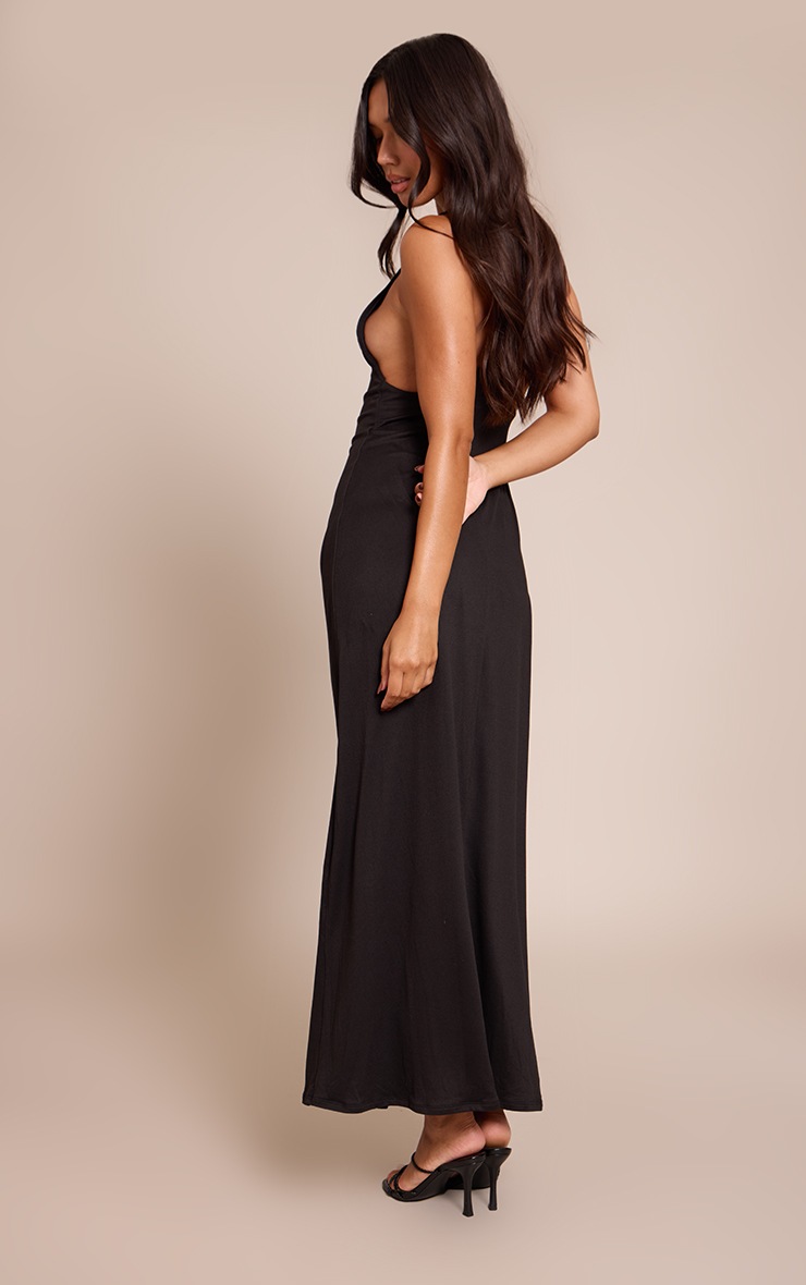 Pretty Little Thing Black Soft Touch Scoop Neck Maxi Dress