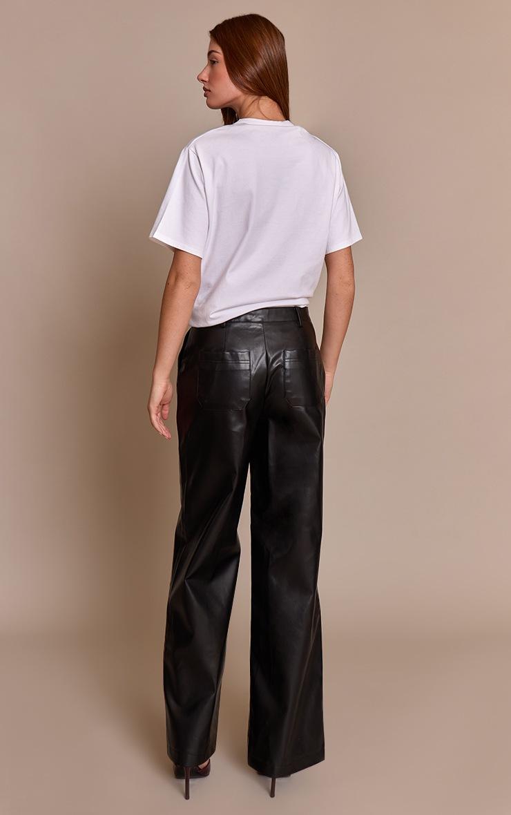 Pretty Little Thing Black Straight Leg Faux Leather Pants