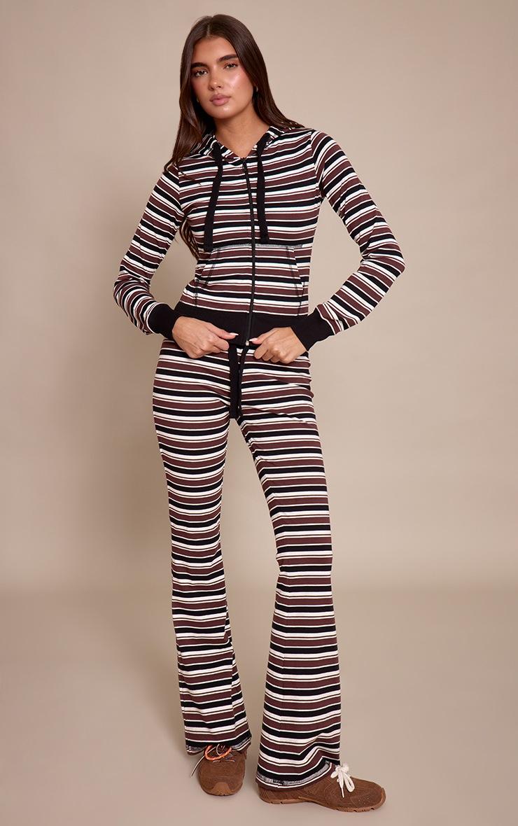 Pretty Little Thing Black Stripe Low Rise Skinny Flare Pants