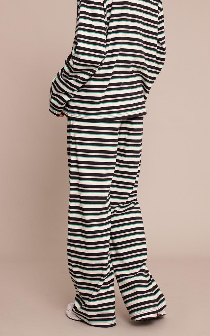 Pretty Little Thing Black Stripe Wide Leg Drawstring Pants