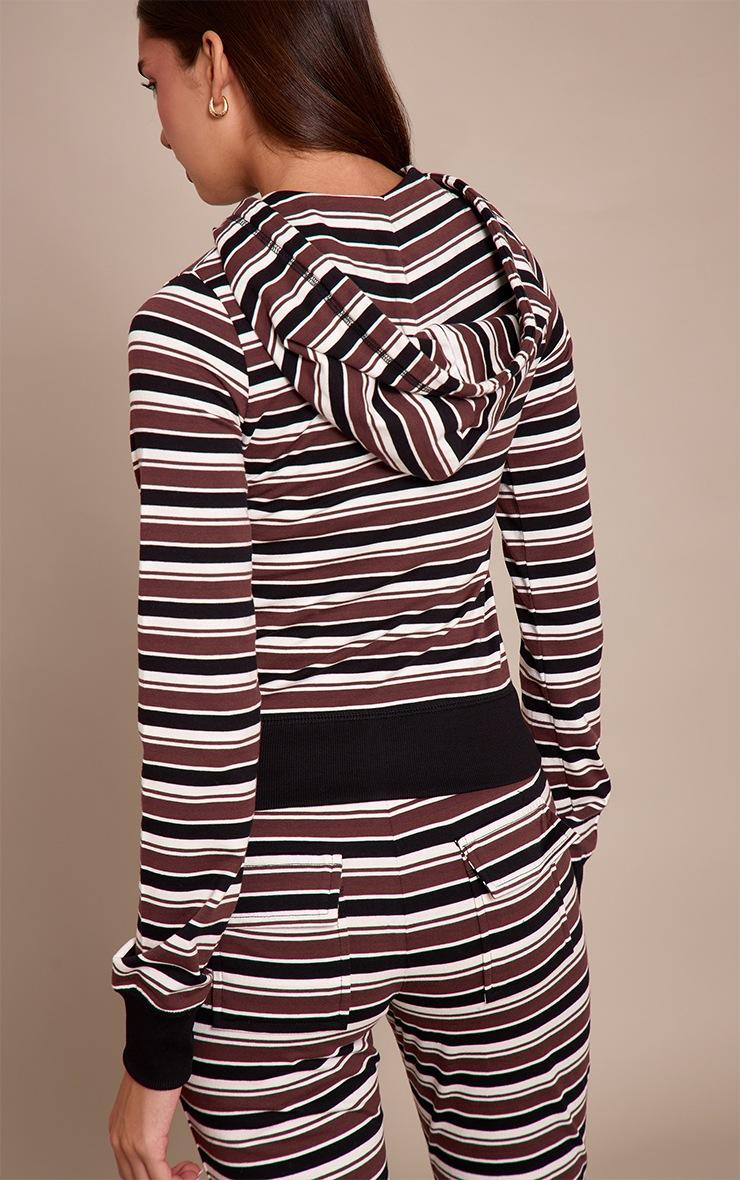 Pretty Little Thing Black Stripe Zip Up Fitted Track Top