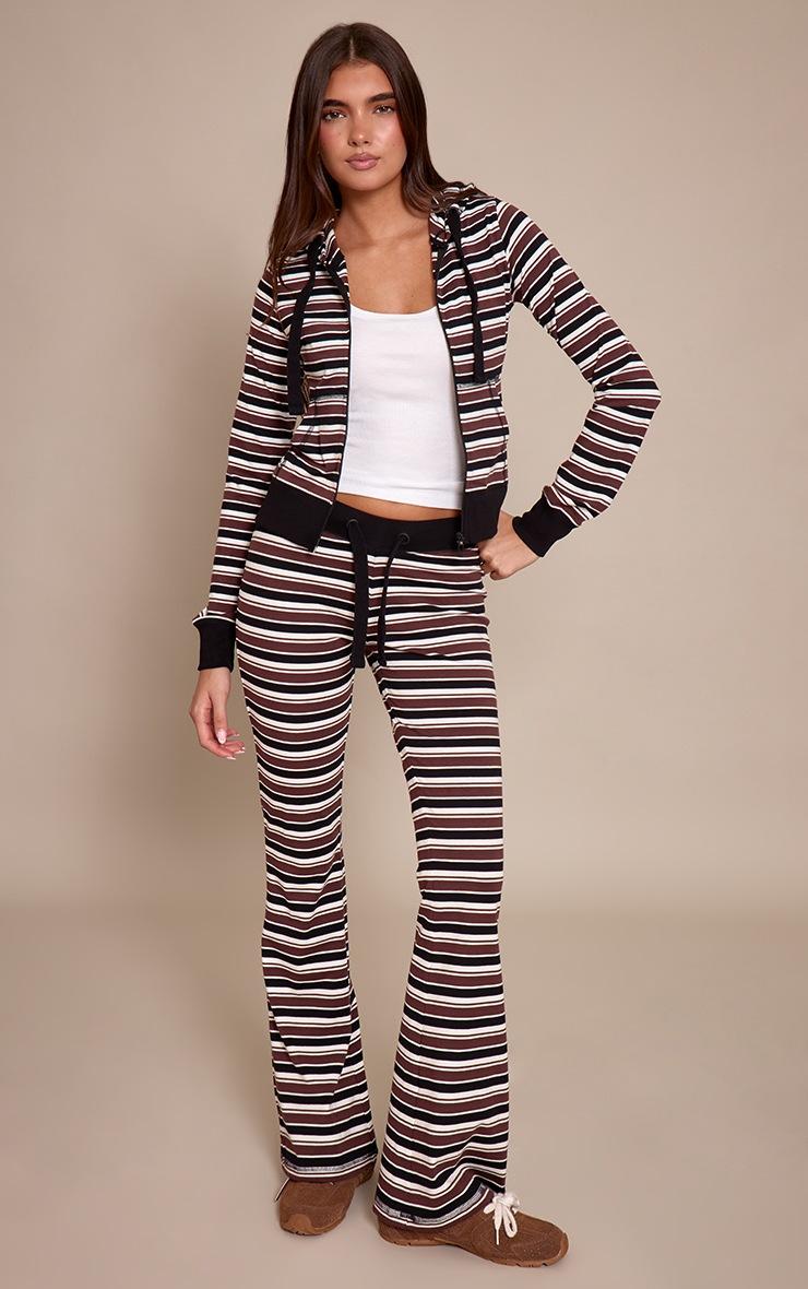 Pretty Little Thing Black Stripe Zip Up Fitted Track Top