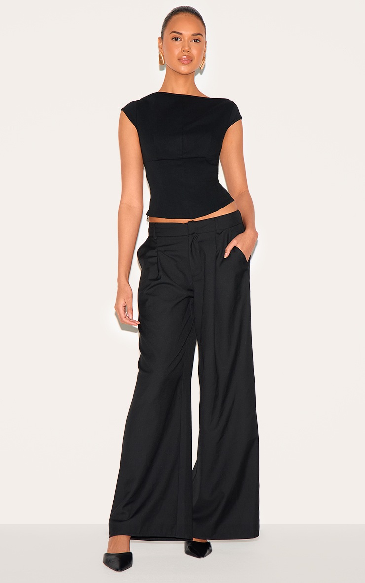 Pretty Little Thing Black Structured Stretch Woven Corset