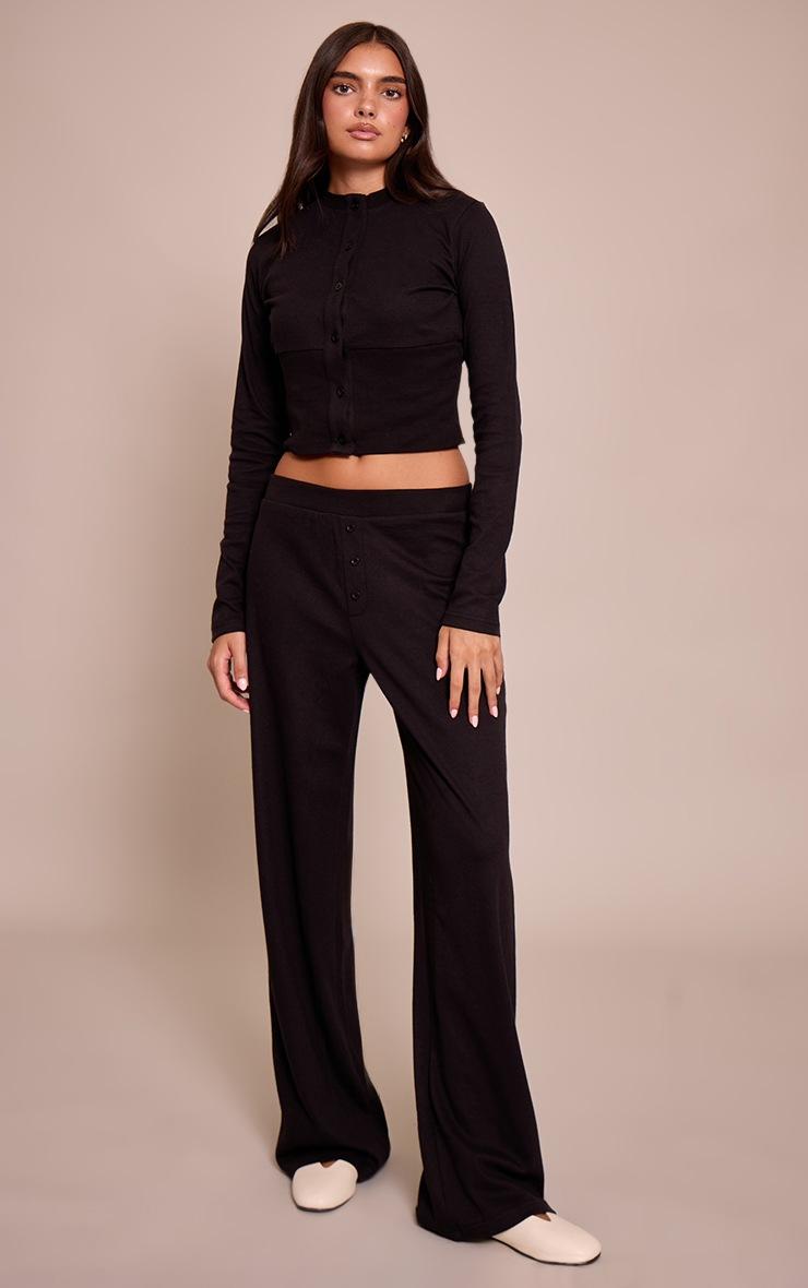 Pretty Little Thing Black Super Soft Wide Leg Pants