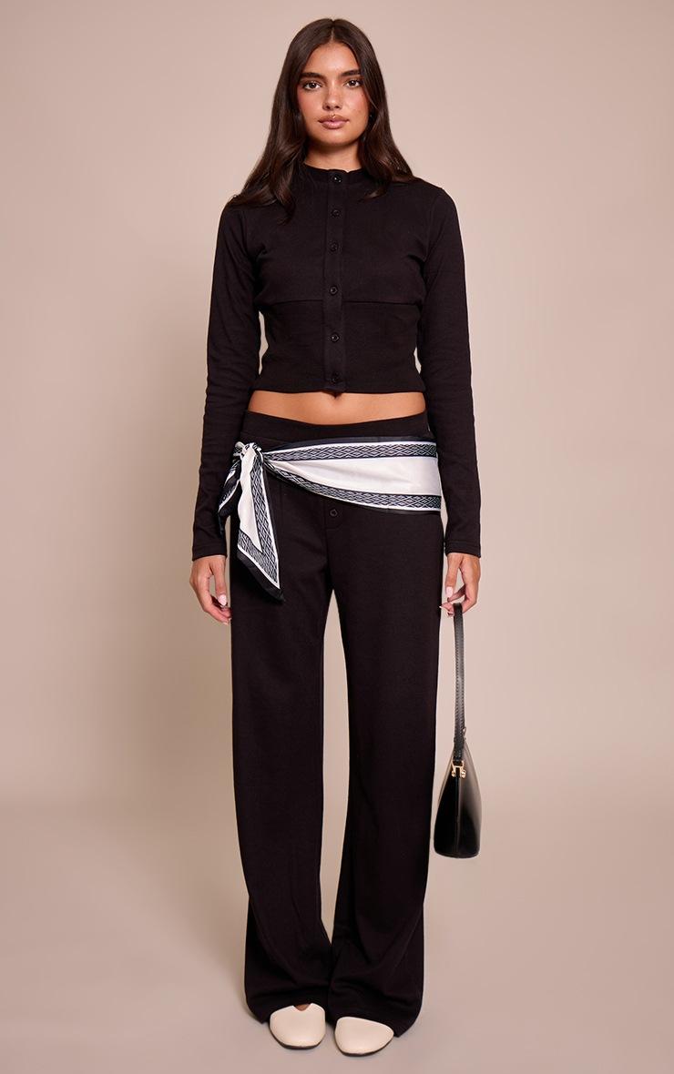 Pretty Little Thing Black Super Soft Wide Leg Pants