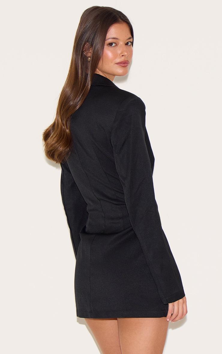 Pretty Little Thing Black Tailored Button Up Pocket Detail Mini Dress