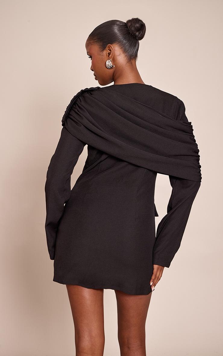 Pretty Little Thing Black Tailored Sash Detail Blazer Dress