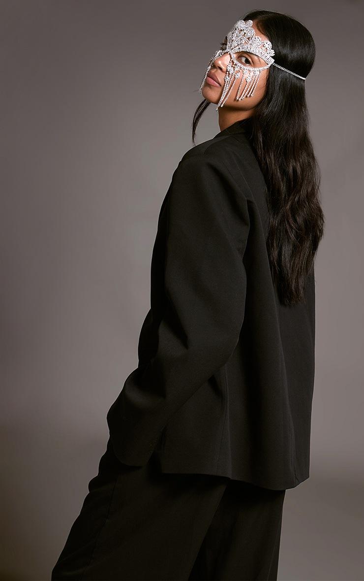 Pretty Little Thing Black Tailored Woven Oversized Dad Blazer