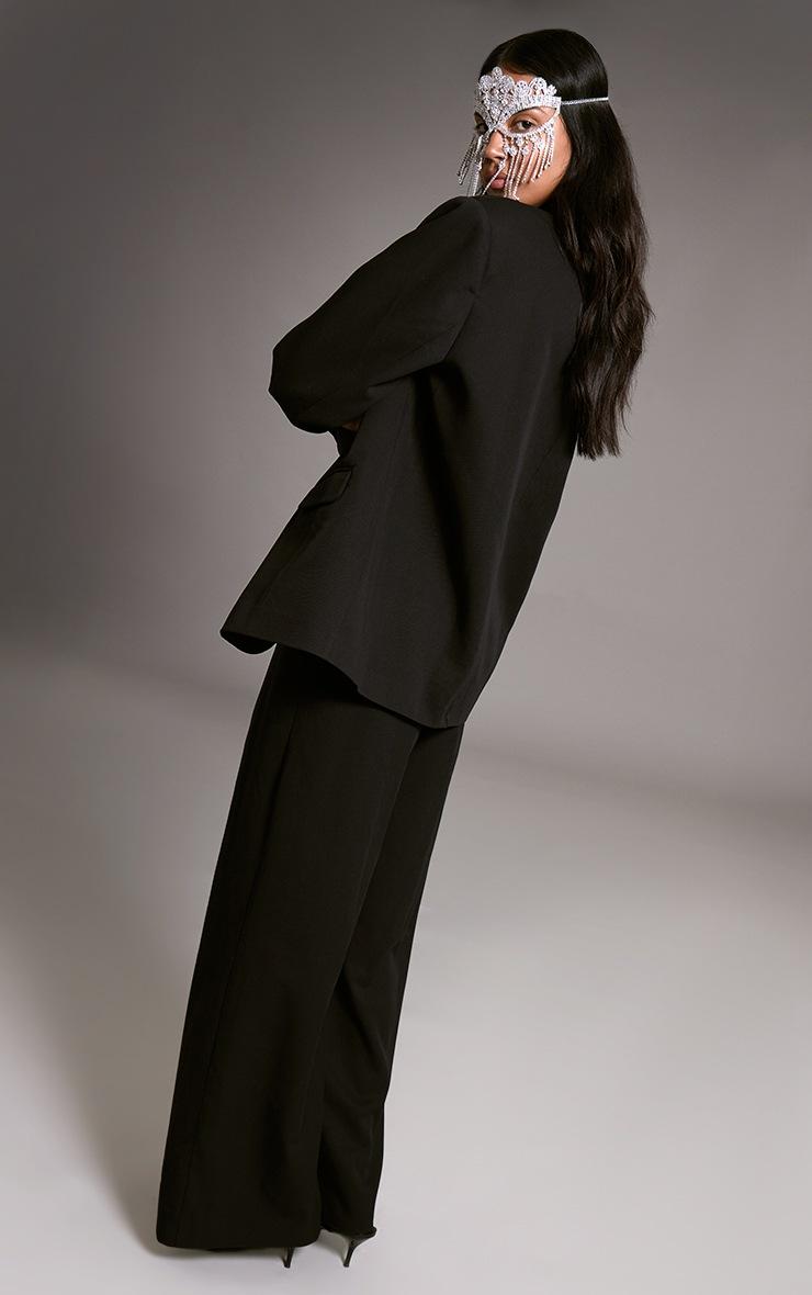 Pretty Little Thing Black Tailored Woven Pleated Wide Leg Pant