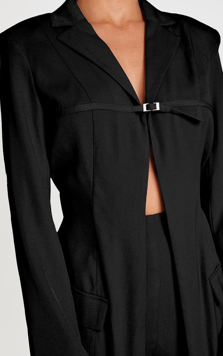 Pretty Little Thing Black Tailored Woven Thin Belt Detail Romper