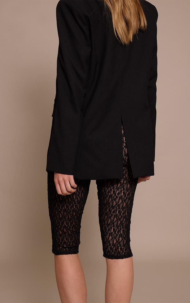 Pretty Little Thing Black Textured Sheer Lace Capris