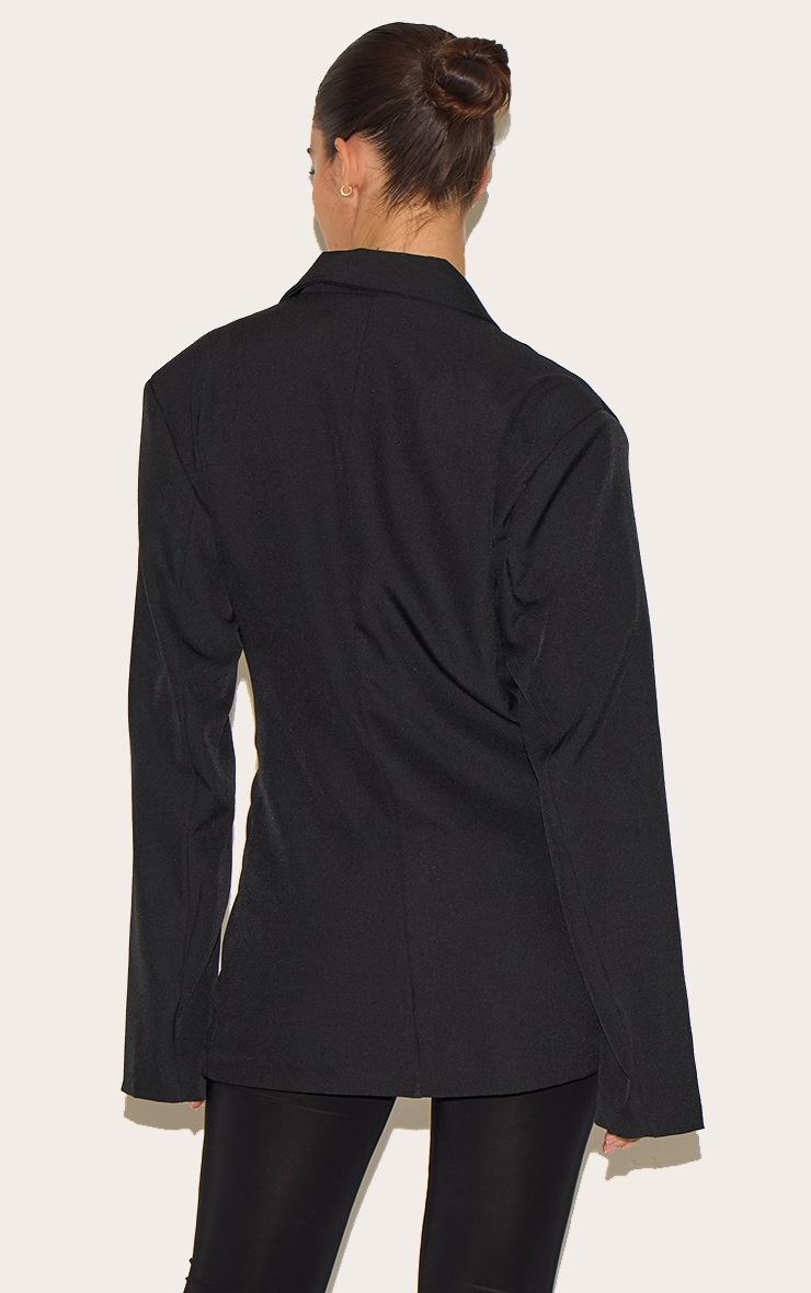 Pretty Little Thing Black Tie Front Structured Blazer