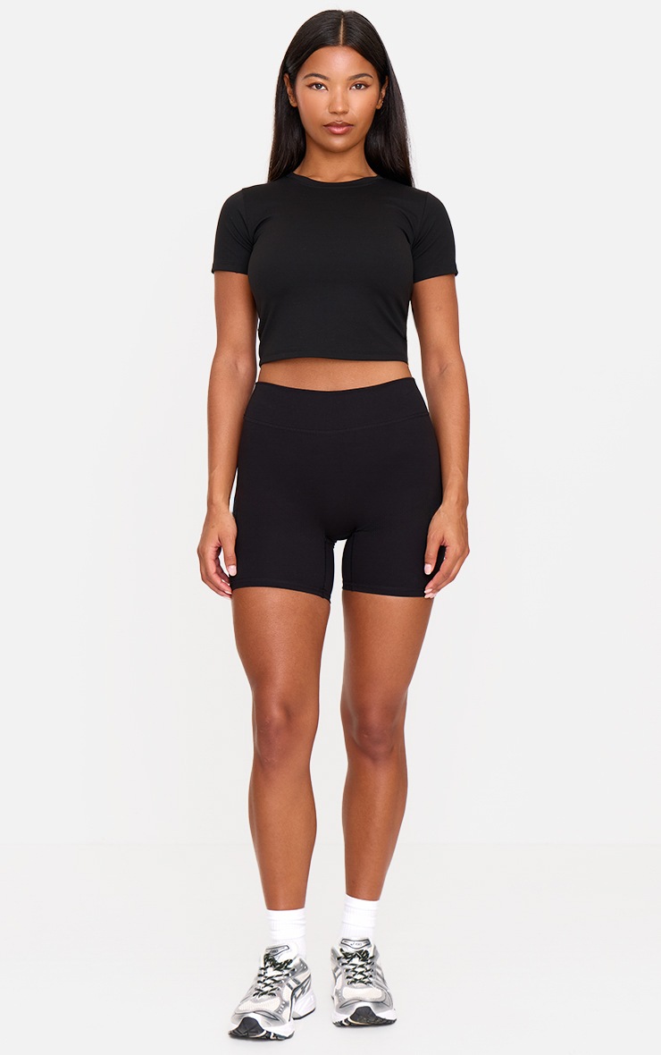 Pretty Little Thing Black Ultimate Sculpt High Waist Gym Shorts