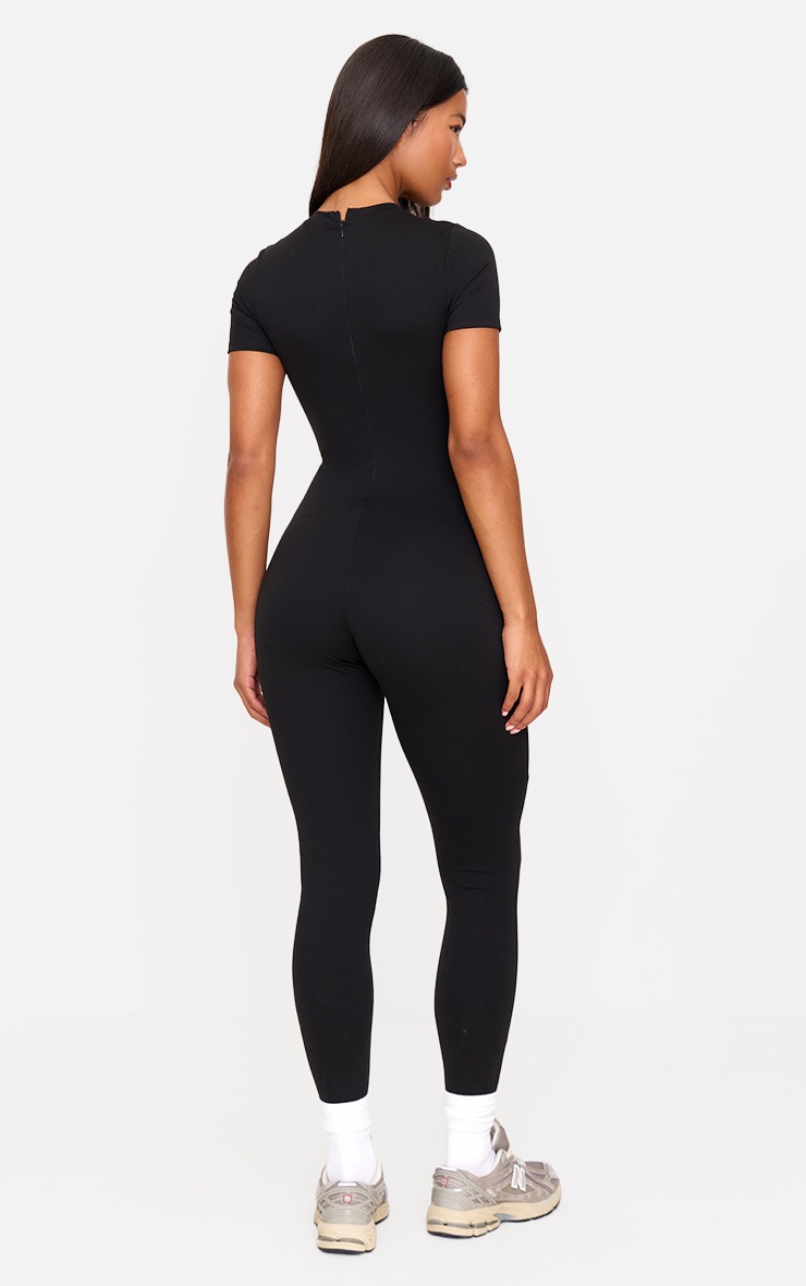Pretty Little Thing Black Ultimate Sculpt Short Sleeved Unitard