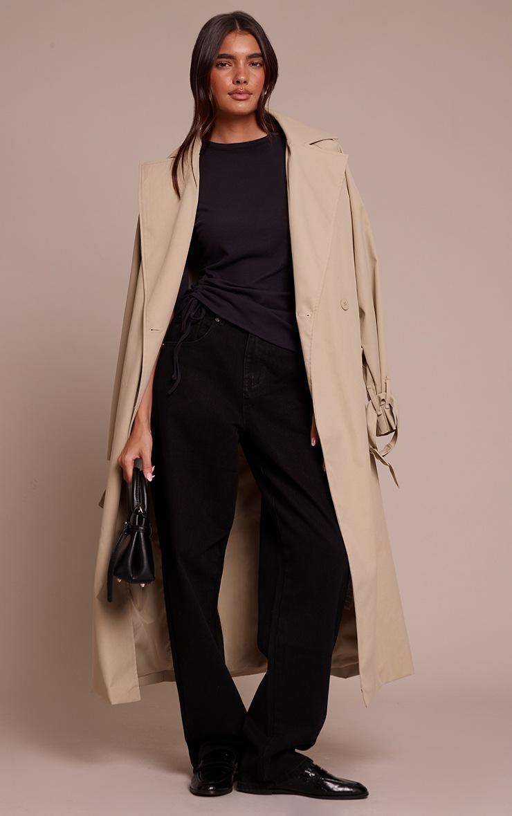 Pretty Little Thing Black Ultra Soft Oversized Ruched Detail T Shirt