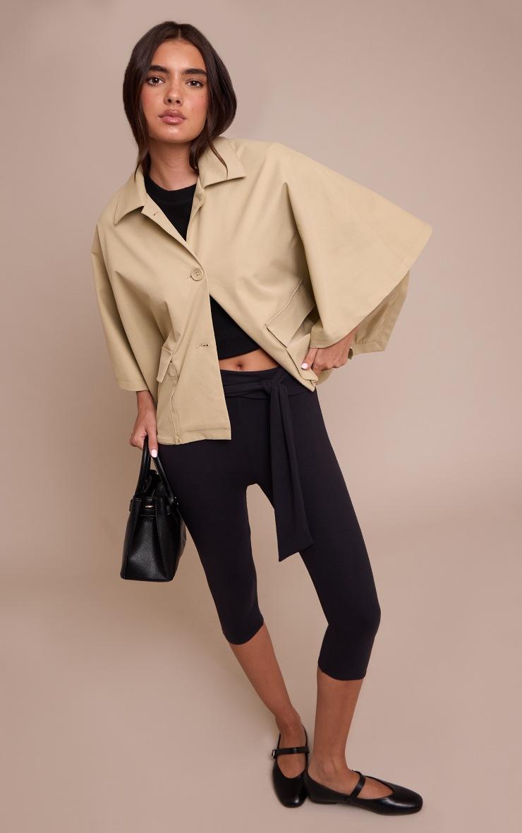 Pretty Little Thing Black Ultra Soft Wrap Waist Detail Capri