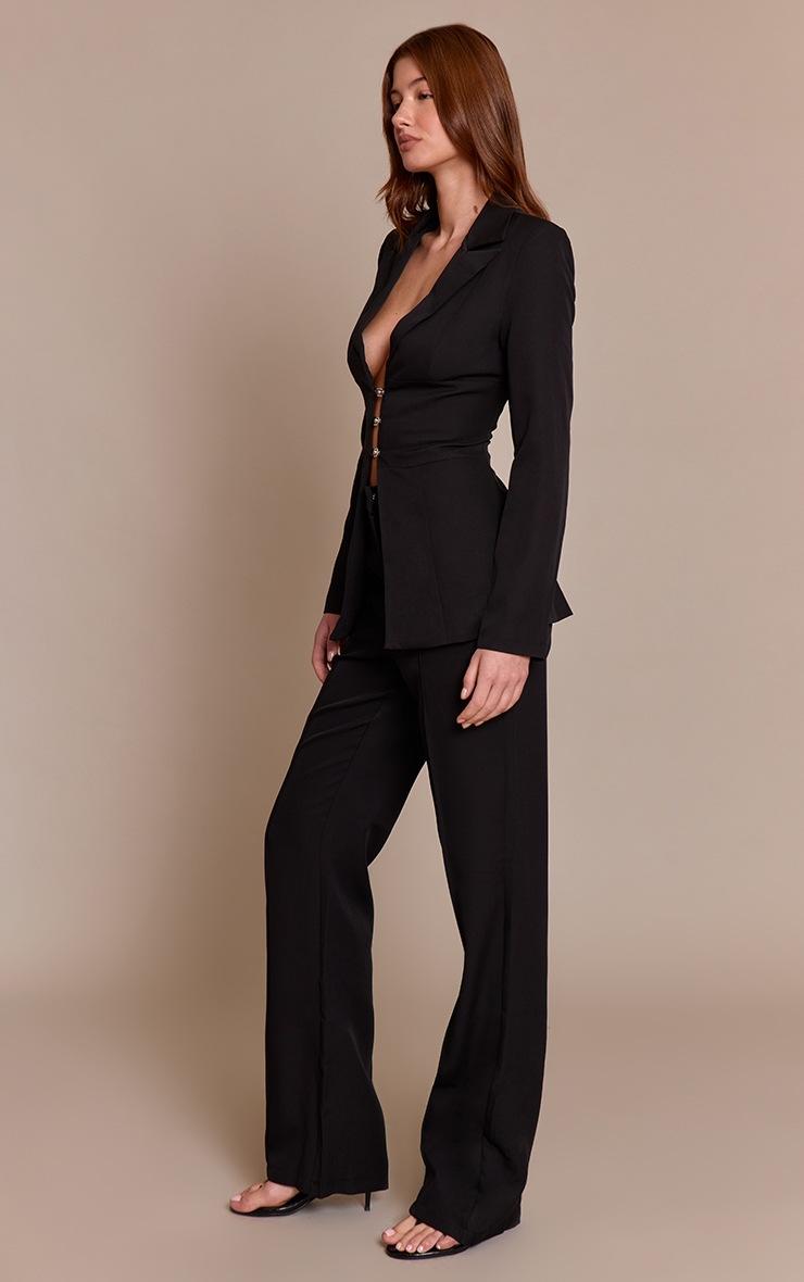 Pretty Little Thing Black Wide Leg High Waist Pants