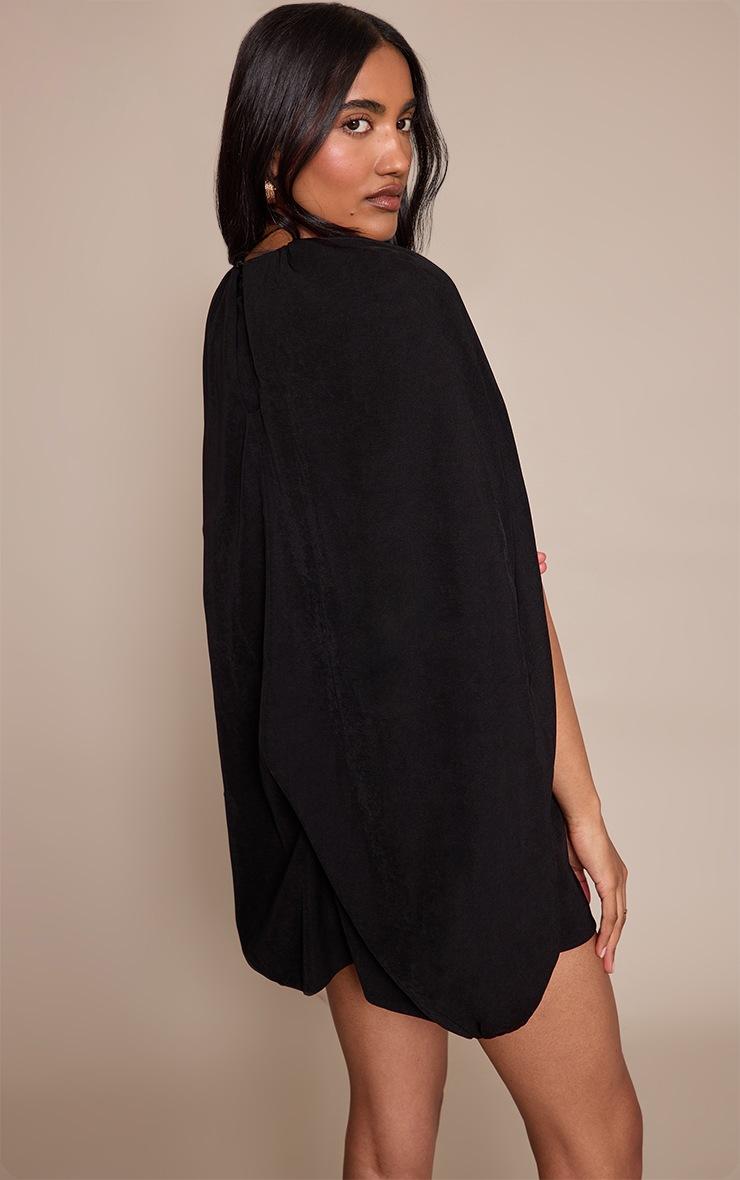 Pretty Little Thing Black Woven Asymmetric Mini Bodycon Dress