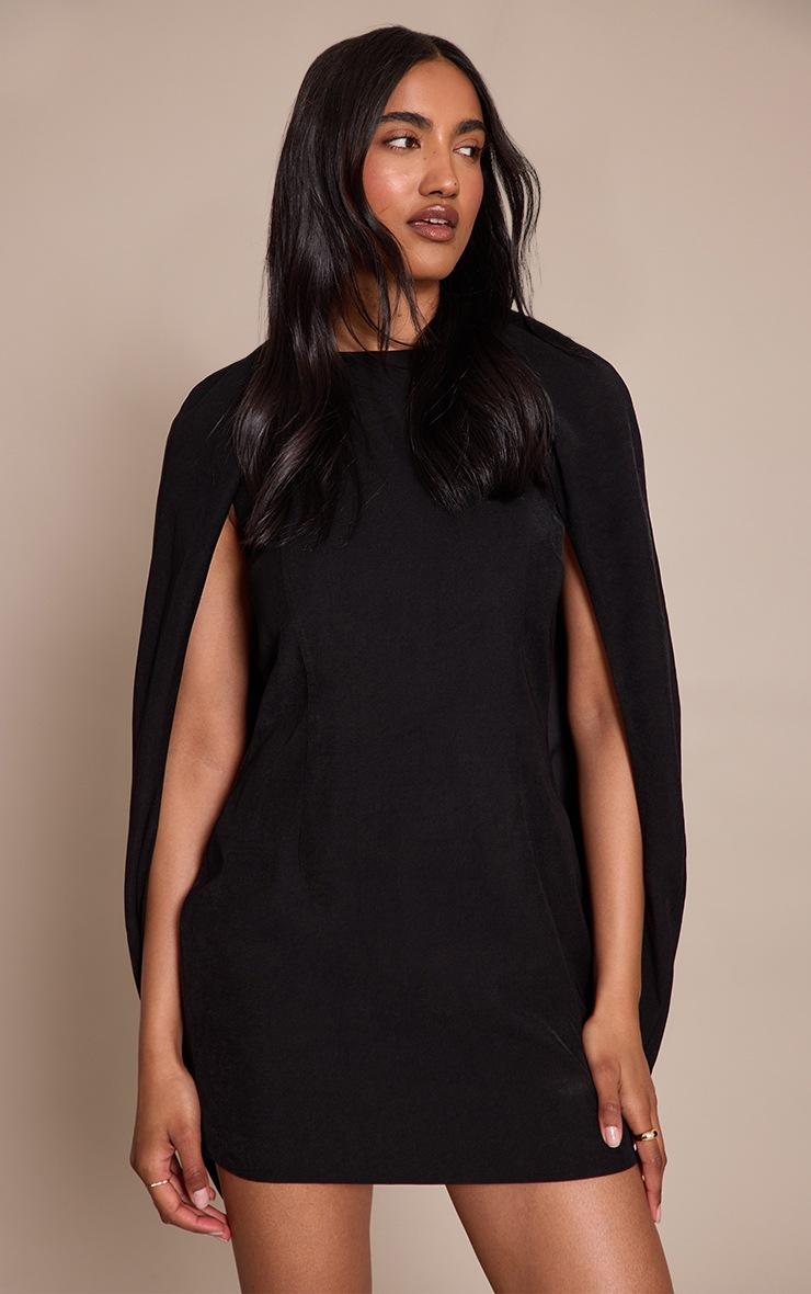 Pretty Little Thing Black Woven Asymmetric Mini Bodycon Dress