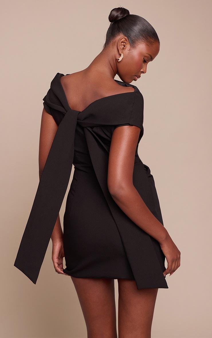 Pretty Little Thing Black Woven Drape Sleeve Mini Dress