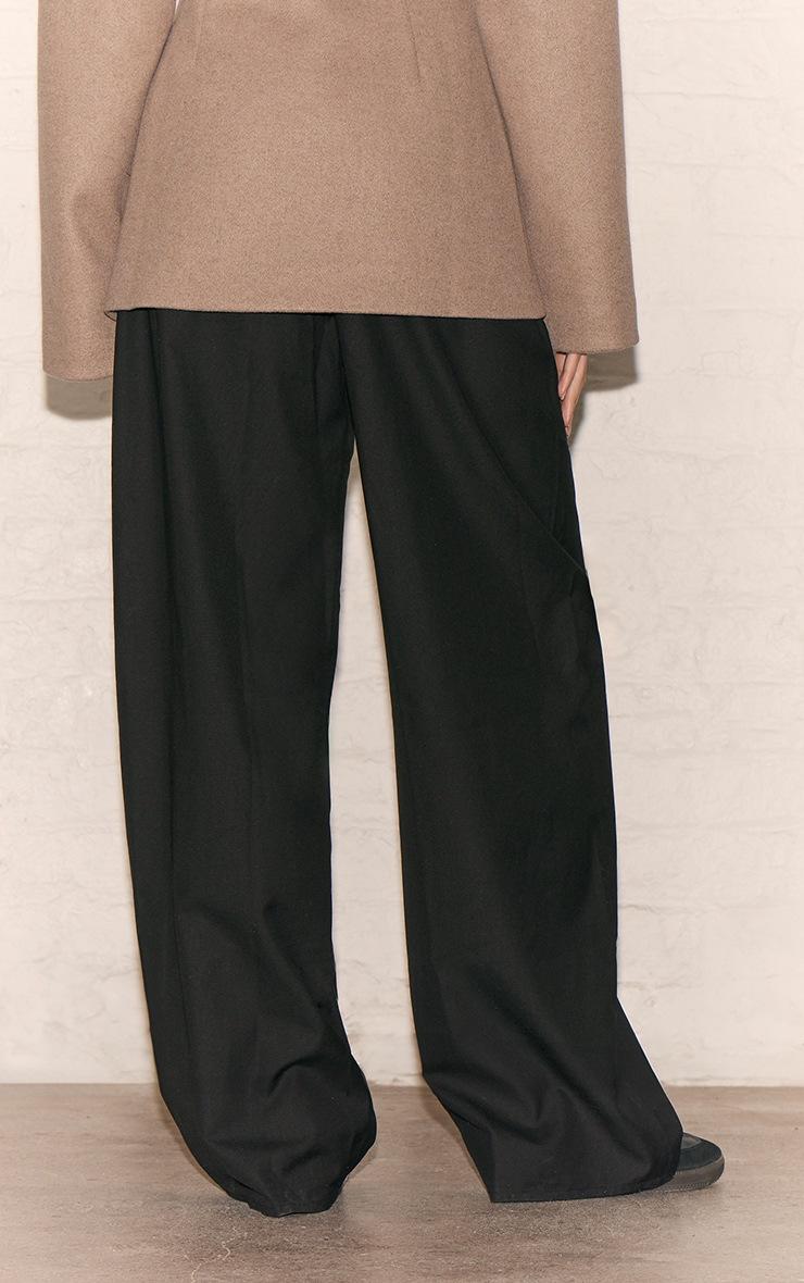 Pretty Little Thing Black Woven Drawstring Low Rise Relaxed Pants