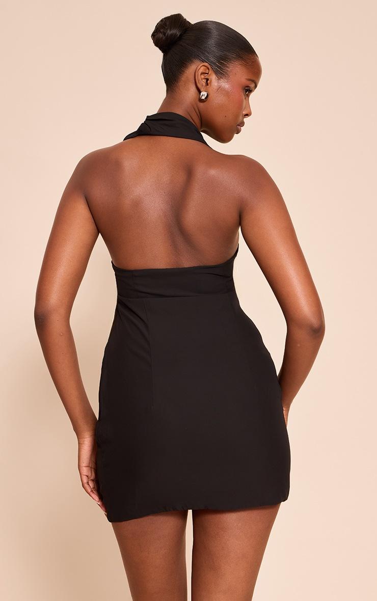 Pretty Little Thing Black Woven One Shoulder Mini Bodycon Dress